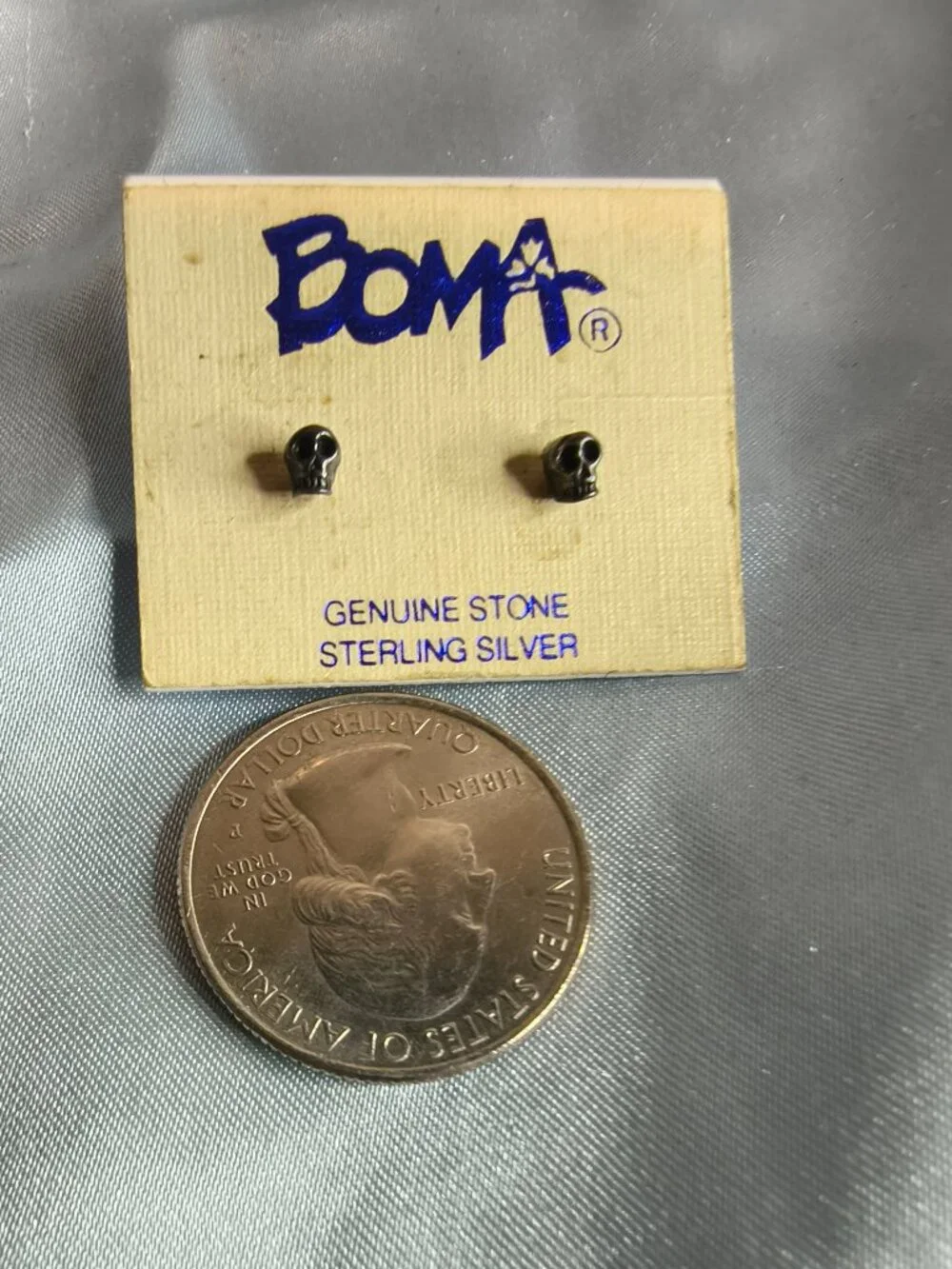 Sterling 925 Boma Skull Head Earrings